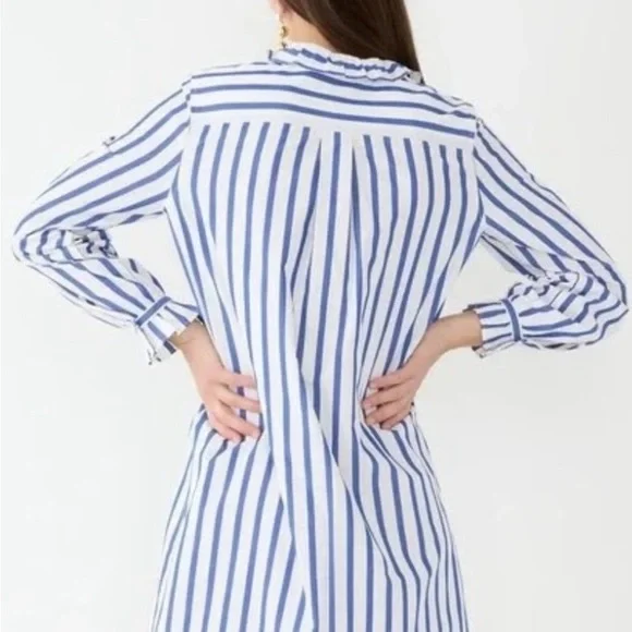 J. Crew Cottage shirtdress in striped cotton poplin - Picture 3 of 3